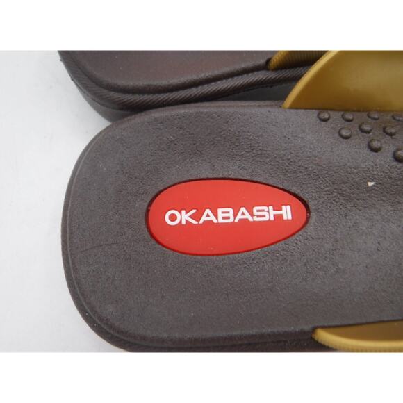 OKBASHI Gold and Brown Women's Teens Sandal‎ Size M 7-8 Flip Flop Shoes MADE USA - Picture 7 of 7